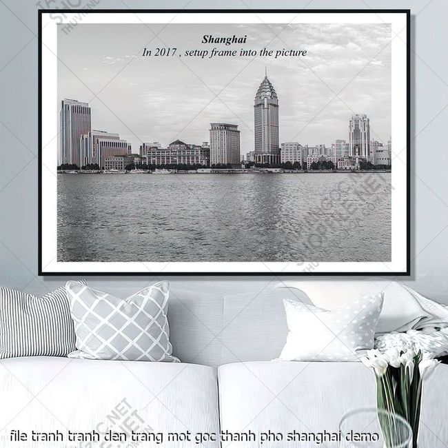 file tranh tranh den trang mot goc thanh pho shanghai